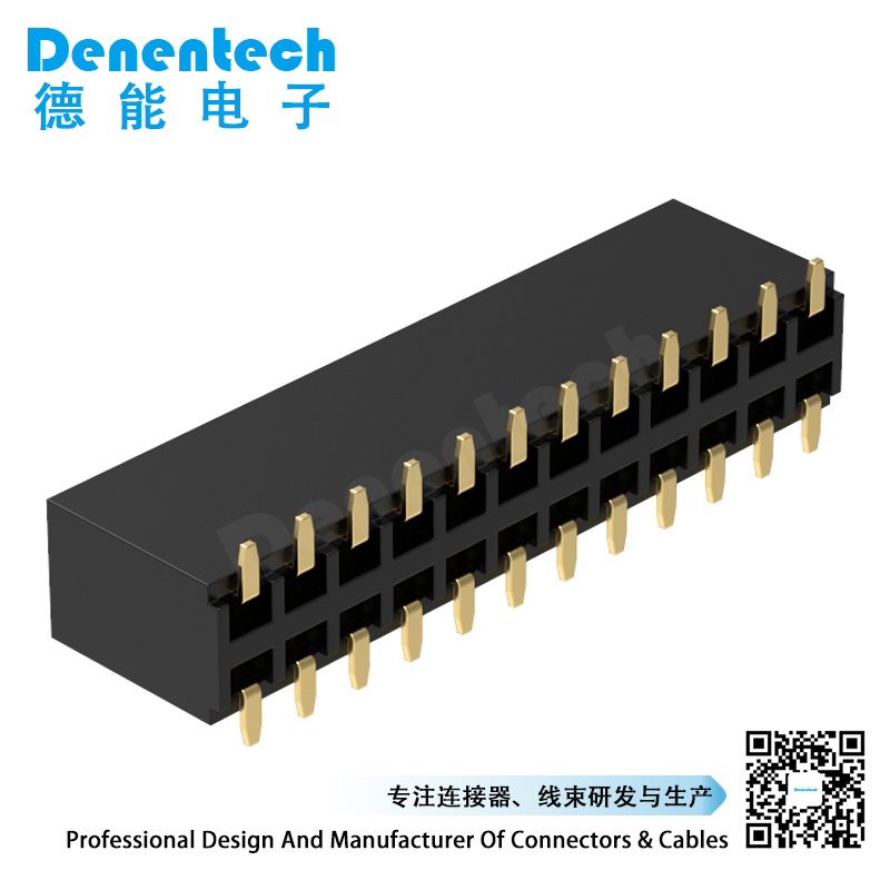 Denentech hot sale 2.54MM female header H5.7MM dual row straight SMT female header connector 